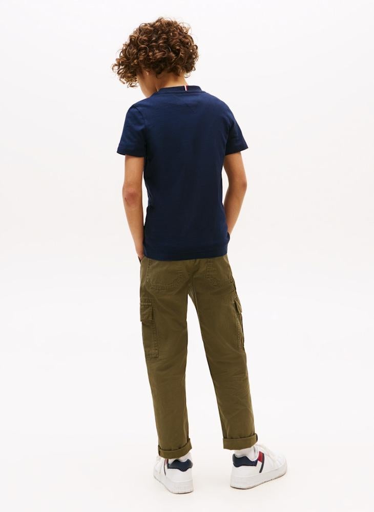 تومي هيلفيغر تيشيرت أطفال بطباعة جرافيك ورقبة دائرية - Image 2