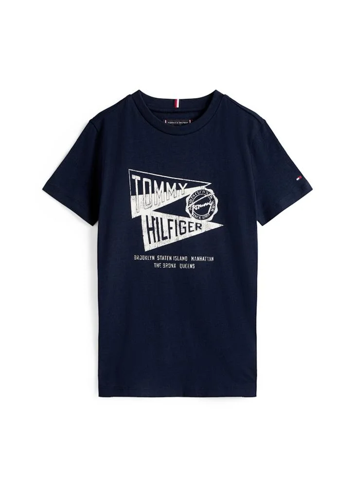 TOMMY HILFIGER Kids Graphic Print Crew Neck T-Shirt