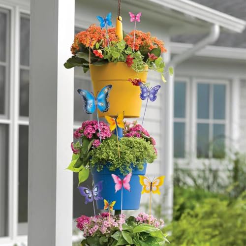 hogardeck Garden Decor for Outside, Set of 10 Metal Butterfly Decorative Garden Stakes for Spring Decor, Yard Art Garden Decorations for Outdoor Lawn Pathway Patio - Image 4