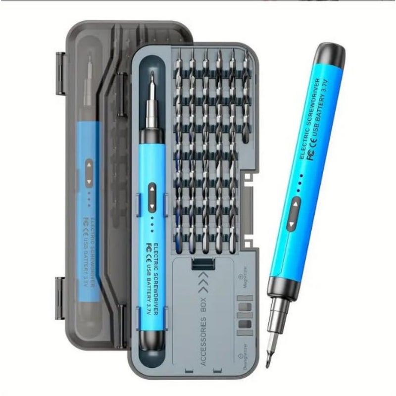 46-IN-1 Precision Electric Screwdriver Set - Rechargeable Mini Electric Screwdriver with 3.7V Fast Charging, Magnetic Power Screwdriver Repair Tool Kit for Phone, Laptop, PC, Watch Repair - Image 2