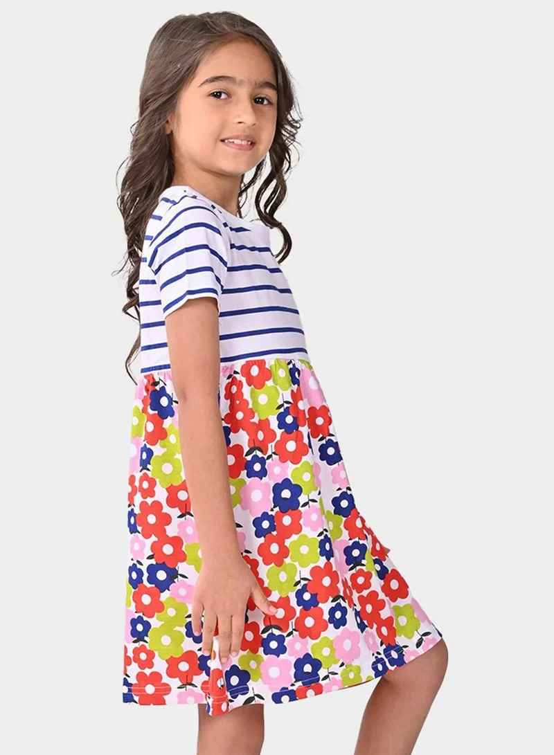 Bonkids Floral Striped Dress