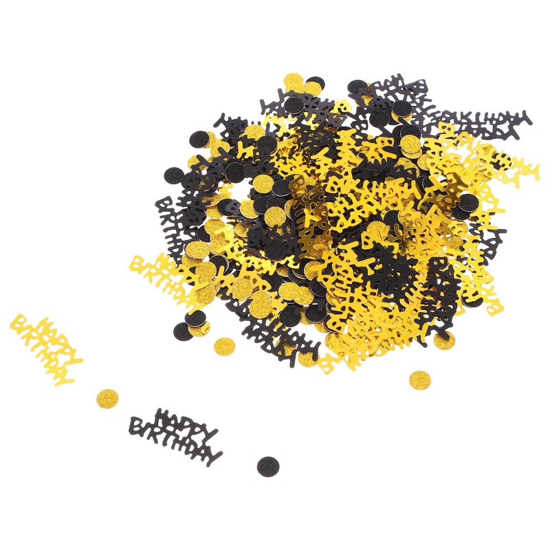 Black Gold Round Glitter Confetti Scatter For Birthday Party Event Decor - Image 2