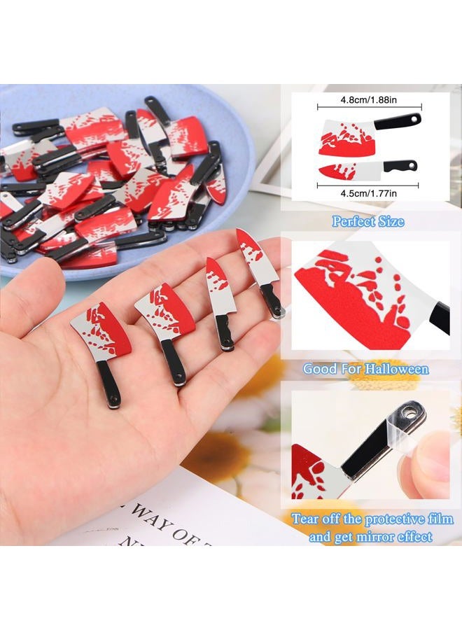 CCOZN 32 Pcs Fake Knife Charms, Halloween Pendant Mini Plastic Fake Knives Beads for Women DIY Jewelry Making Crafting Halloween Charms with Box, 2 Styles - Image 2