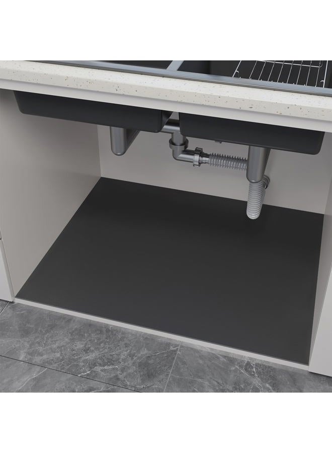 BANEBOR Under Sink Mats-20" x 16" (Cut-to-Fit) Absorbent Shelf Liner for Kitchen&Bathroom Cabinets | Non-Slip, Quick-Dry Cabinet Liner for Under Sink, Vanity & Utility Storage (Grey,20''x16'') - Image 1