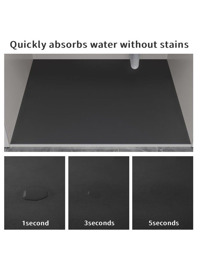 BANEBOR Under Sink Mats-20" x 16" (Cut-to-Fit) Absorbent Shelf Liner for Kitchen&Bathroom Cabinets | Non-Slip, Quick-Dry Cabinet Liner for Under Sink, Vanity & Utility Storage (Grey,20''x16'') - Image 3