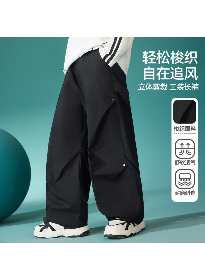 ASK JUNIOR Children's Pants Autumn Boys Straight Leg Cargo Pants Long Pants Rivet Running Sport Casual Pants Teenagers - Image 2
