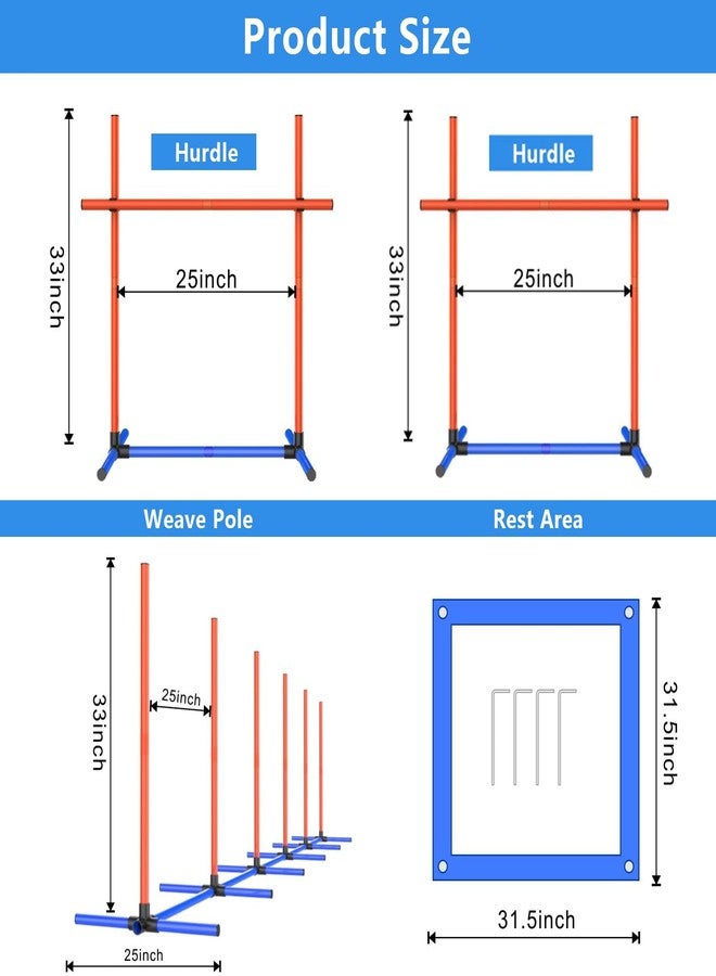 mioule Dog Agility Training Jumping Hoop for Small Medium Dogs, Adjustable Height Pet Exercise Equipment for Outdoor Backyard (Weave Poles) - Image 4
