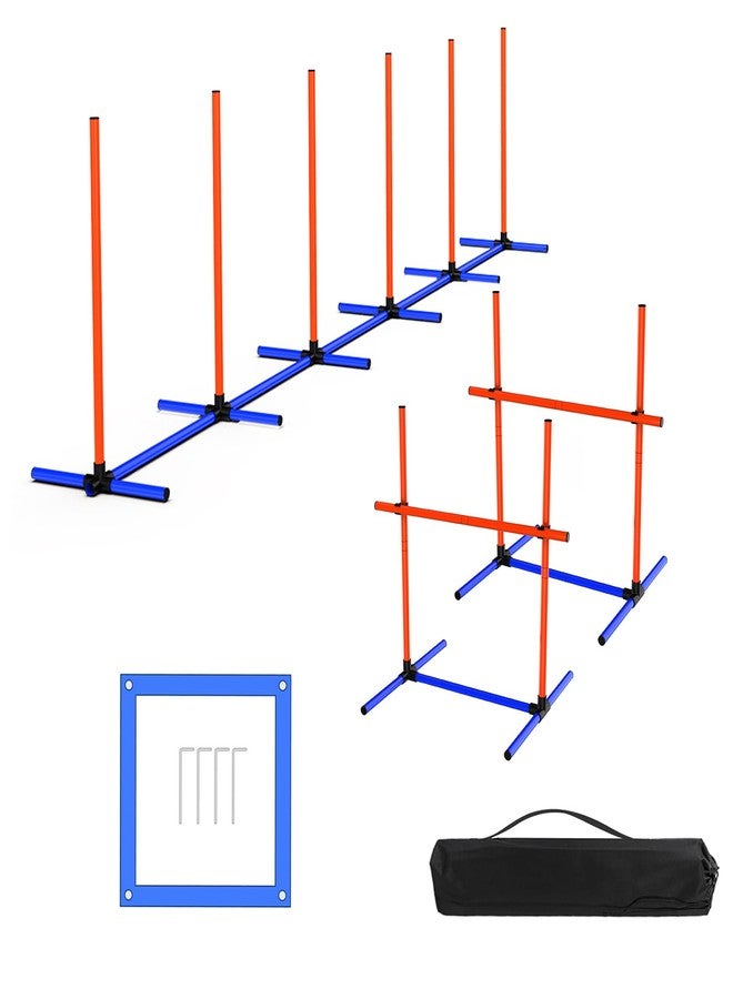 mioule Dog Agility Training Jumping Hoop for Small Medium Dogs, Adjustable Height Pet Exercise Equipment for Outdoor Backyard (Weave Poles) - Image 1