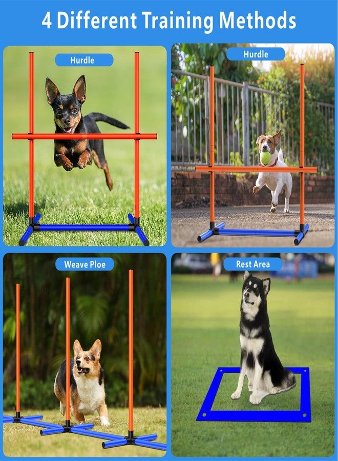 mioule Dog Agility Training Jumping Hoop for Small Medium Dogs, Adjustable Height Pet Exercise Equipment for Outdoor Backyard (Weave Poles) - Image 2