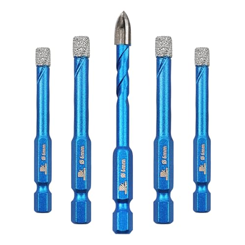 BRSCHNITT Diamond Drill Bit - BRSCHNITT 1/4 inch Masonry Drill Bits Set for Porcelain Tile Ceramic Stone Granite Marble,Hex Shank Diamond Hole Saw Drill Bit(5pcs/Pack). - Image 1