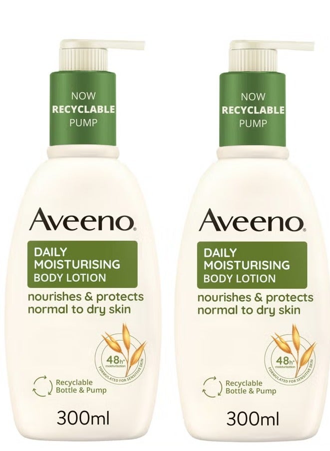 Aveeno Daily Moisturising Lotion Duo for Instant and Long Lasting Hydration 600ml Mega Bundle - Image 1