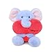 Ditucu Love Elephant Plush with Holding Red Heart 98 inch Cute Stuffed Animal Soft Plushies Toys Romantic Sweet Gifts for Kids Girlfriend Blue - Image 2
