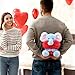 Ditucu Love Elephant Plush with Holding Red Heart 98 inch Cute Stuffed Animal Soft Plushies Toys Romantic Sweet Gifts for Kids Girlfriend Blue - Image 4