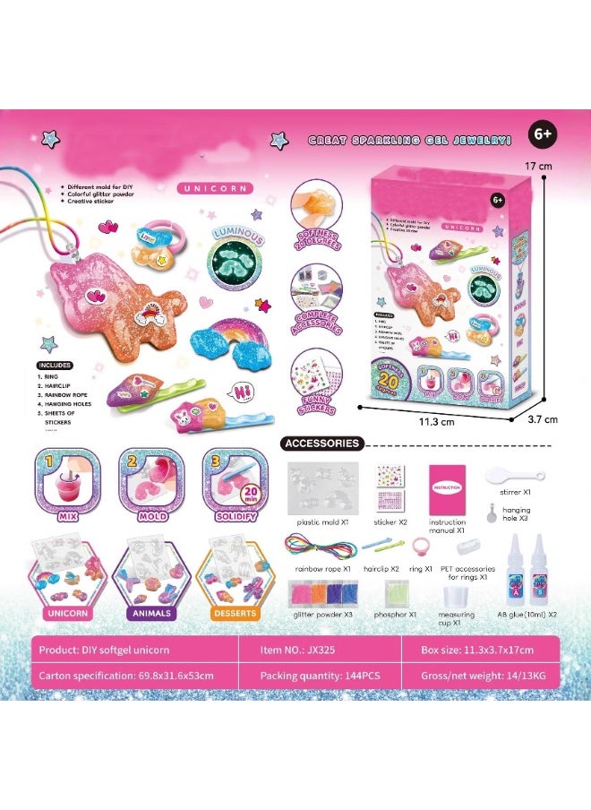 Kids' DIY Soft Gel Charms Stress - relieving Squeeze Toy Trendy Play Set