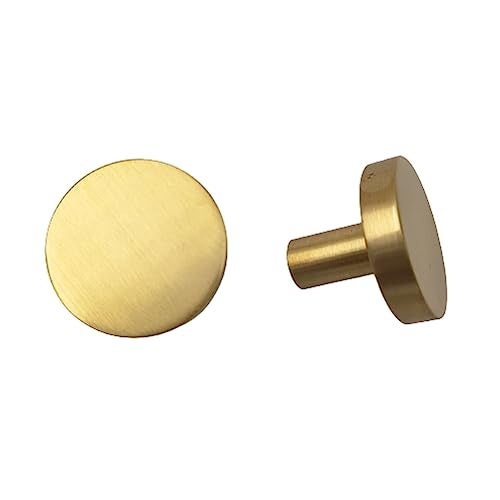 ABVIN Solid Brass Round Knobs Cabinet Beautiful Decorative Dresser Knobs Drawer Pulls - ABVIN002 - Matt Gold Finish - 1 Piece - Image 1