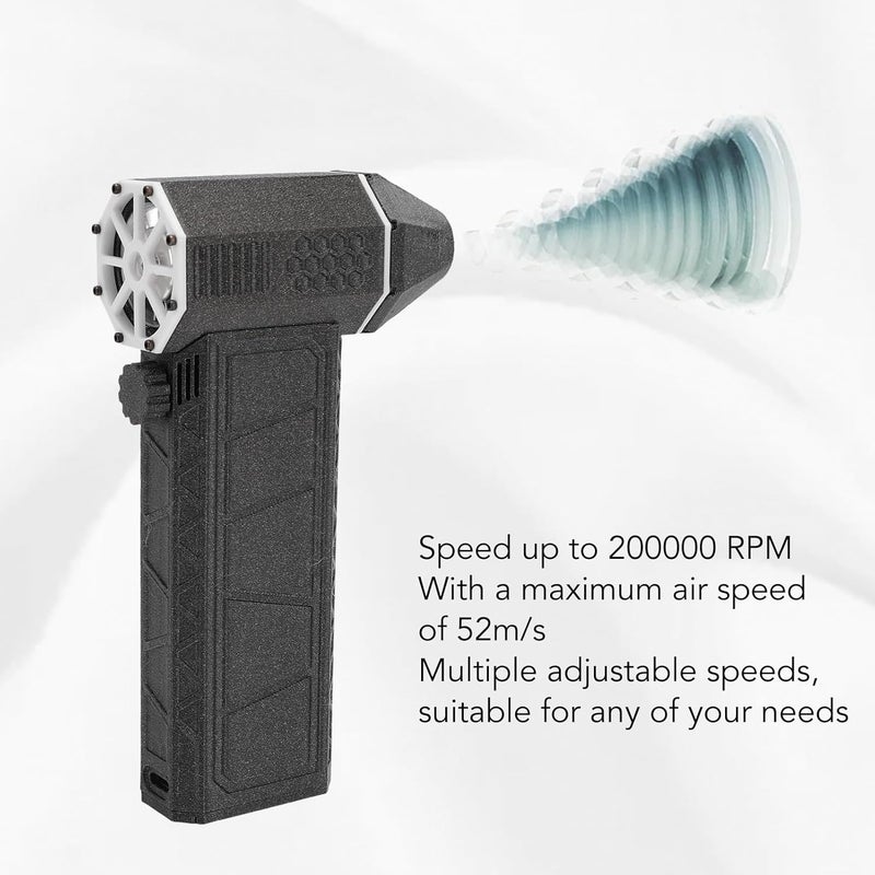 Wisoqu Jet Dry Blower, 200000RPM 52m / S Stepless Speed Electric Air Duster, Cordless Air Blower Type C QC15W Fast Charge, Mini Blower Fan for Car Computer Keyboard Lens Outdoor - Image 3