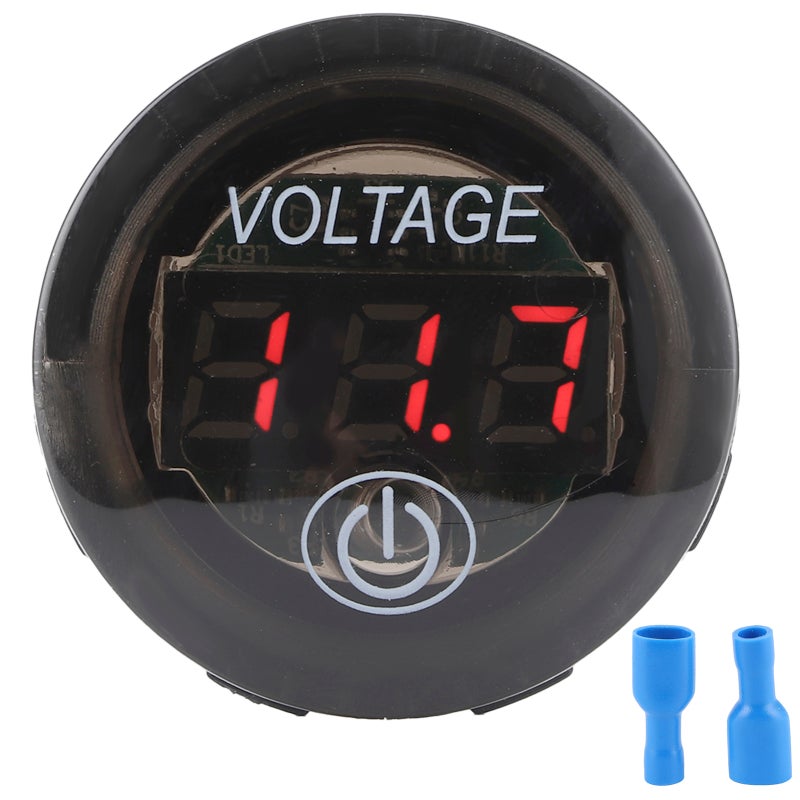 Digital Voltmeter 3-Bit LED Display Twist-and-Lock Design - Voltage Meter with Reverse Connection Protection for Car Motorcycle Boat - Image 1