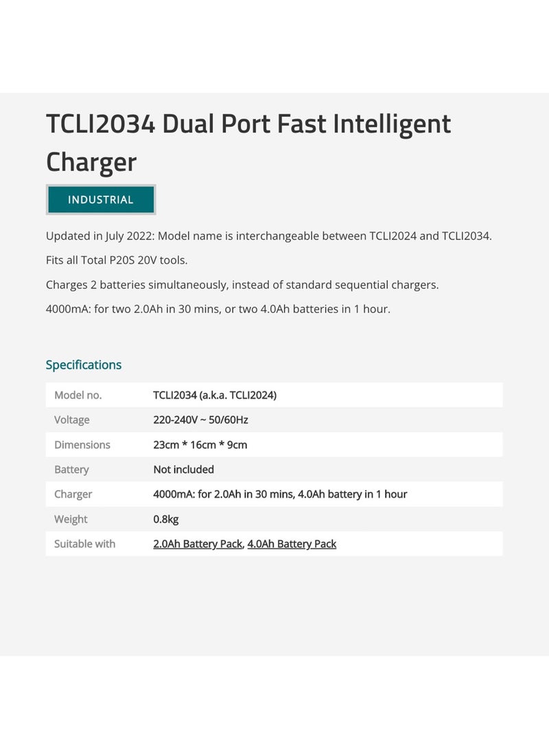 TOTAL Dual Port Fast Intelligent Charger TCLI2034 - Image 3