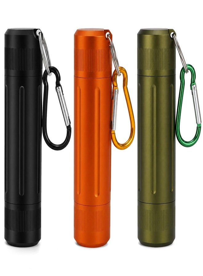 Nagpew Waterproof Pill Container, Airtight Metal Tube Storage with Dual-Opening Lids, Hooks, Aluminium Smell Proof Keychain Spice Bottle Portable Case for Camp, Travel, Outdoor - Image 1