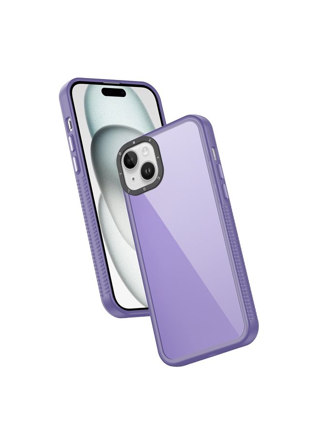 Case Cover For iPhone 14 Plus Frame Two Color Lens Ring TPU Phone Case Purple