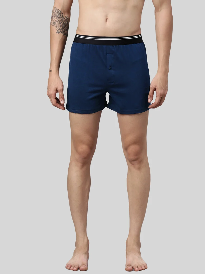 Joven Men Solid Pure Cotton Boxers Pack Of 2