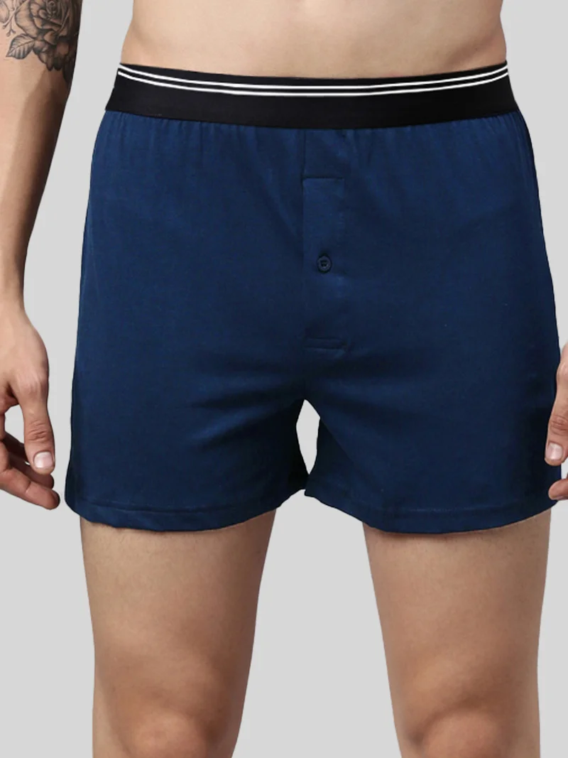 Joven Men Solid Pure Cotton Boxers Pack Of 2