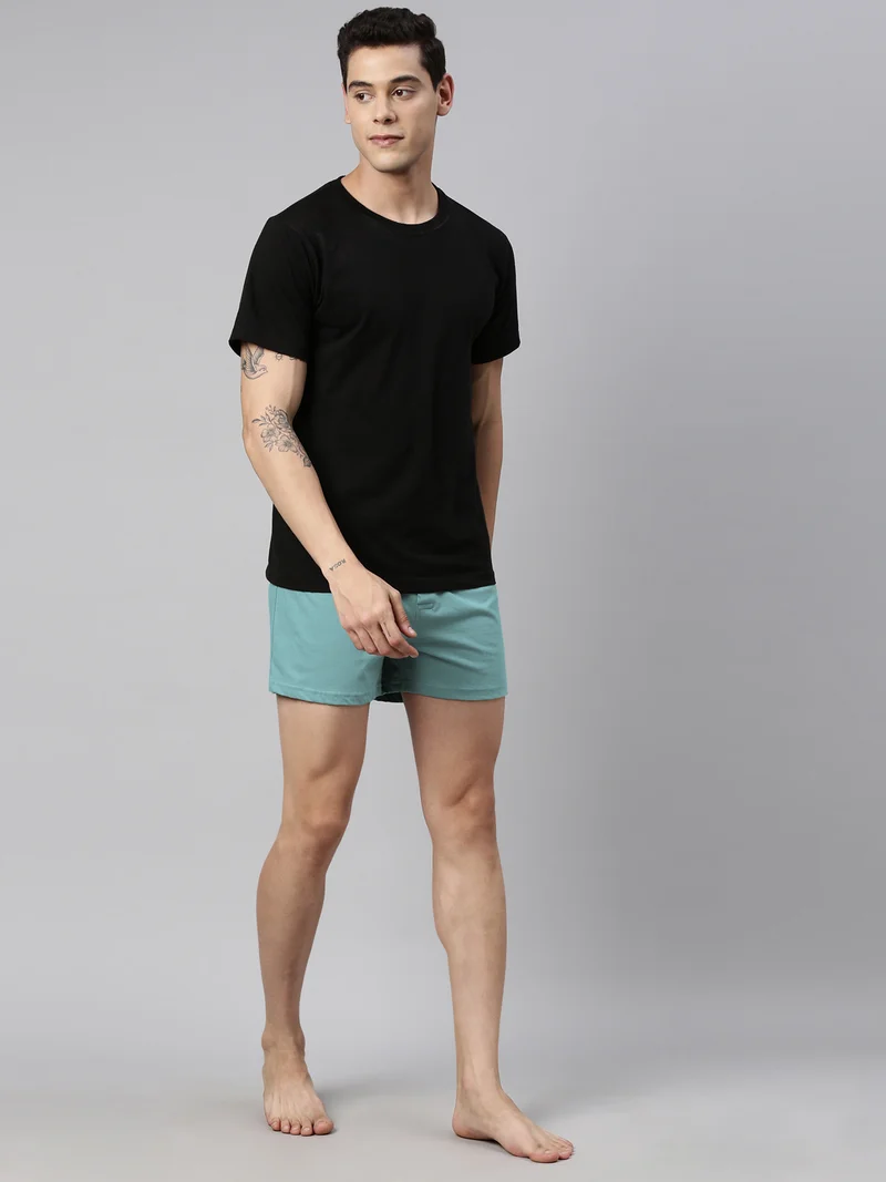Joven Men Solid Pure Cotton Boxers Pack Of 2