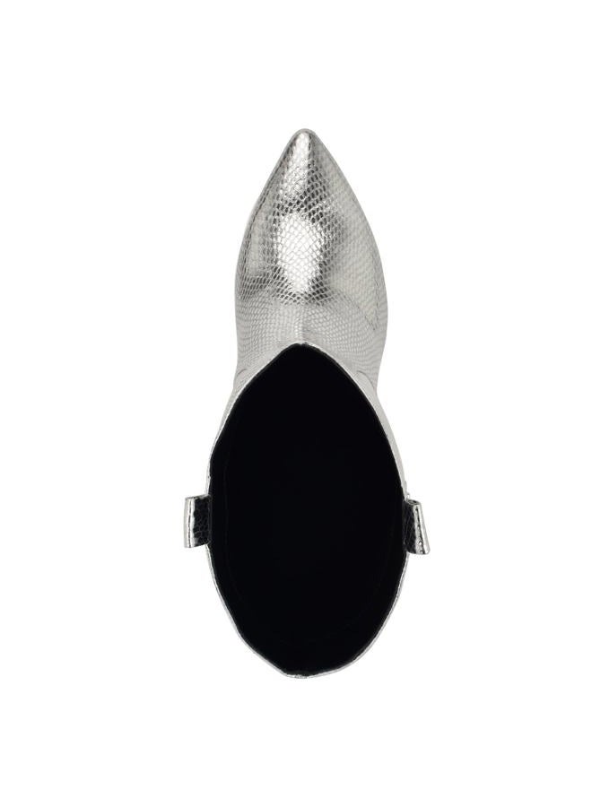 Guess Women's WURLIE Mid Calf Boot, Silver Snake 040, 9 - Image 2