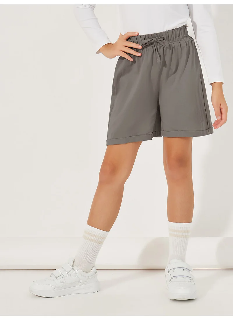 Styli Basic Shorts with Turn-Up Hem