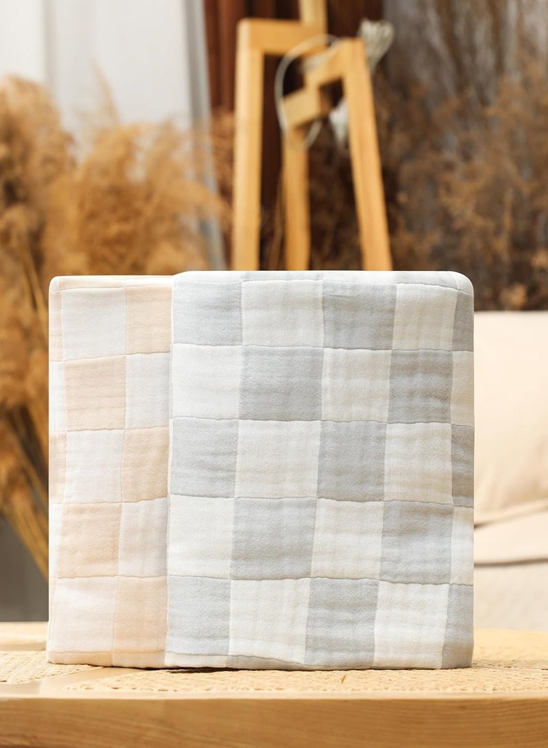 iMissiu Ultra Soft Muslin Baby Blanket, Made of Viscose from Bamboo and Muslin from Cotton, A Versatile 6-Layer Swaddle and Bed Blanket for Babies, Toddlers (2Pack) - Image 5