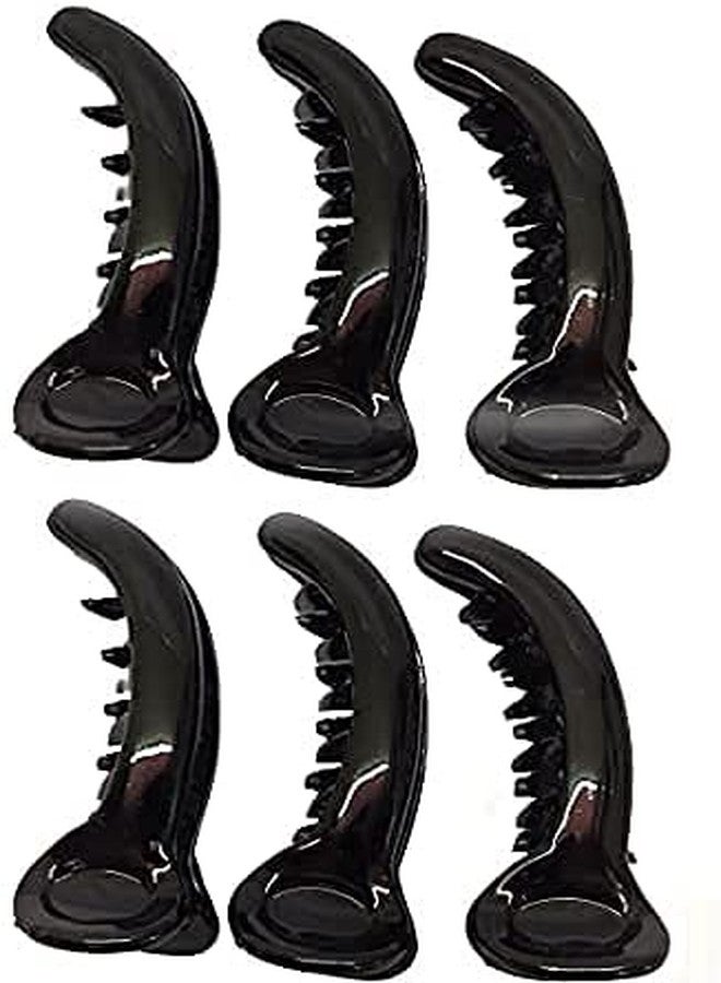 SMART VILLA TRADERS Hair Claw Clips, Black, Large Size, Pack (3, Black, Medium) - Image 1