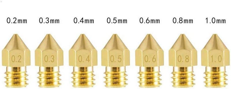tooloflife MK8 Nozzle 24 PCS Extruder Print Head in 7 Different Sizes Compatible with All 1.75 mm PLA ABS 3D Printer for 3D Printer Makerbot Creality CR-10 - Image 2