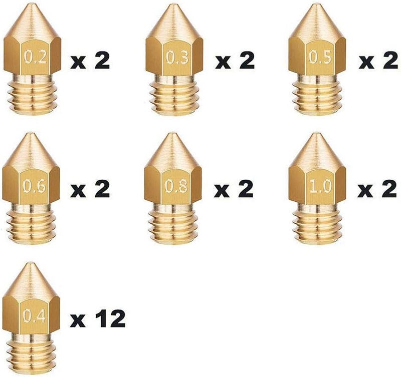 tooloflife MK8 Nozzle 24 PCS Extruder Print Head in 7 Different Sizes Compatible with All 1.75 mm PLA ABS 3D Printer for 3D Printer Makerbot Creality CR-10 - Image 3