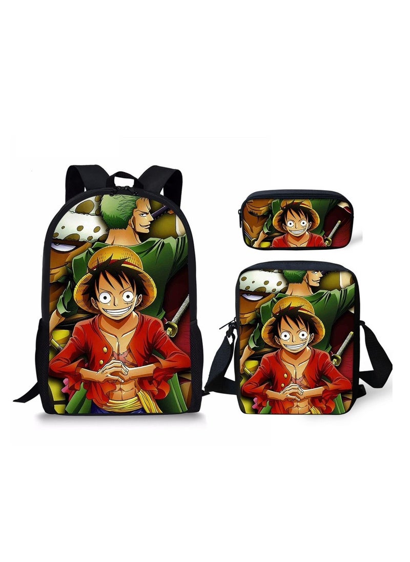Generic - Cartoon anime backpack for primary and secondary school students, large capacity casual lightweight backpack, cartoon shoulder bag, pencil case, pencil case, and pencil case - Image 1