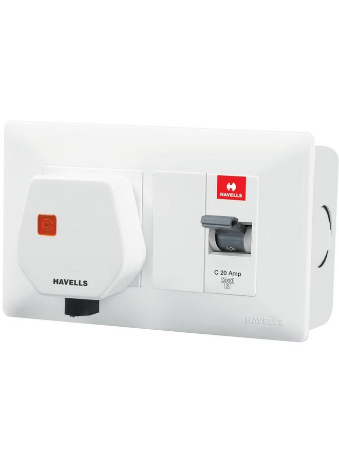 Havells Havells DBOXx MCB Protected Socket PVC Plastic Base Model (White)  - Image 1