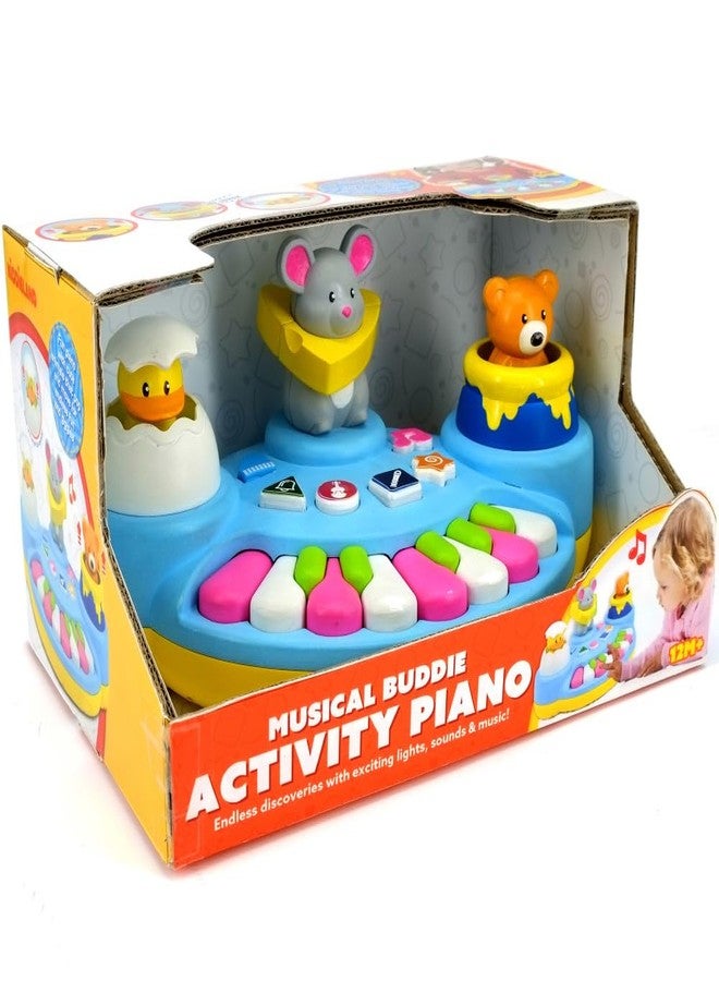 Kiddieland بيانو النشاط: أصدقاء موسيقيون - لعبة أصوات تفاعلية، ذات طابع حيوانات ملون، آلات موسيقية، حيوانات منبثقة، للأطفال والرضع من عمر 1 سنة وما فوق - Image 2