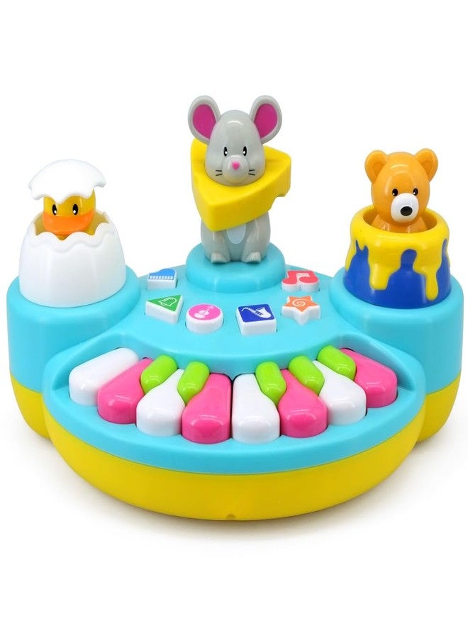 Kiddieland بيانو النشاط: أصدقاء موسيقيون - لعبة أصوات تفاعلية، ذات طابع حيوانات ملون، آلات موسيقية، حيوانات منبثقة، للأطفال والرضع من عمر 1 سنة وما فوق - Image 1