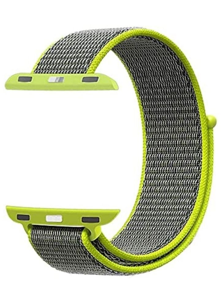 VITION سوار رياضي من النايلون لساعة Apple Watch مقاس 45 مم و44 مم و42 مم، حزام بديل ناعم لسلسلة iWatch Series 7/ 6/ SE/ 5/4/3/2/1 (رمادي أخضر)  - Image 2