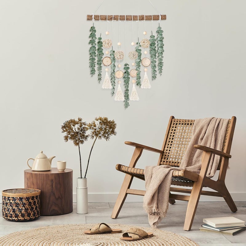 Sggvecsy 21 Eucalyptus Wall Hanging Decor Artificial Eucalyptus Plant Fake Greenery Leaves Boho Wall Decor with Wooden Stick for Bathroom Bedroom Kitchen Rustic Farmhouse Home Living Room Decoration - Image 2