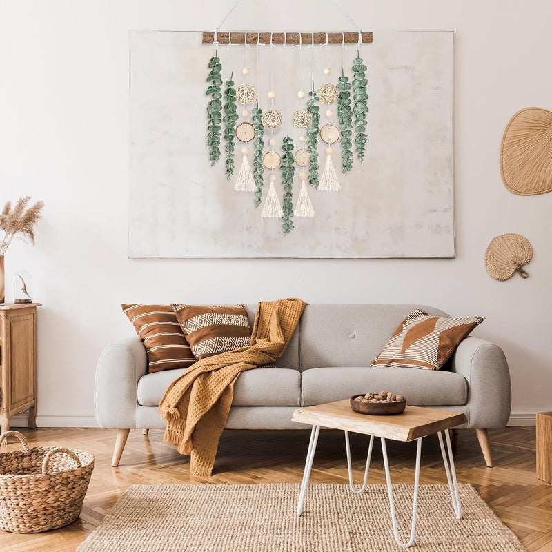 Sggvecsy 21 Eucalyptus Wall Hanging Decor Artificial Eucalyptus Plant Fake Greenery Leaves Boho Wall Decor with Wooden Stick for Bathroom Bedroom Kitchen Rustic Farmhouse Home Living Room Decoration - Image 4