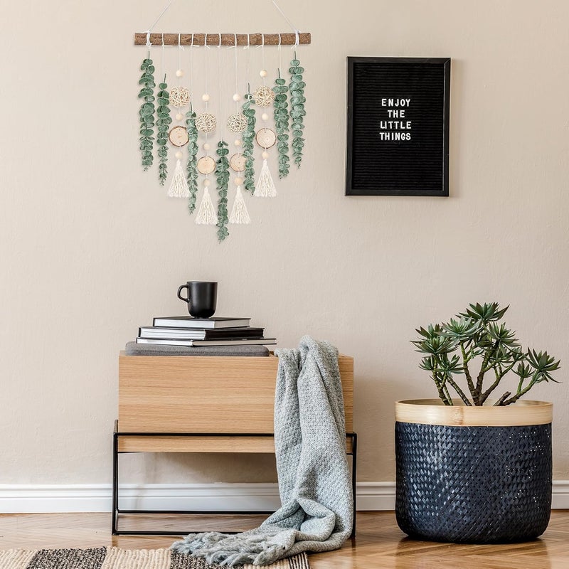 Sggvecsy 21 Eucalyptus Wall Hanging Decor Artificial Eucalyptus Plant Fake Greenery Leaves Boho Wall Decor with Wooden Stick for Bathroom Bedroom Kitchen Rustic Farmhouse Home Living Room Decoration - Image 3