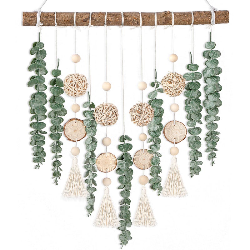 Sggvecsy 21 Eucalyptus Wall Hanging Decor Artificial Eucalyptus Plant Fake Greenery Leaves Boho Wall Decor with Wooden Stick for Bathroom Bedroom Kitchen Rustic Farmhouse Home Living Room Decoration - Image 1