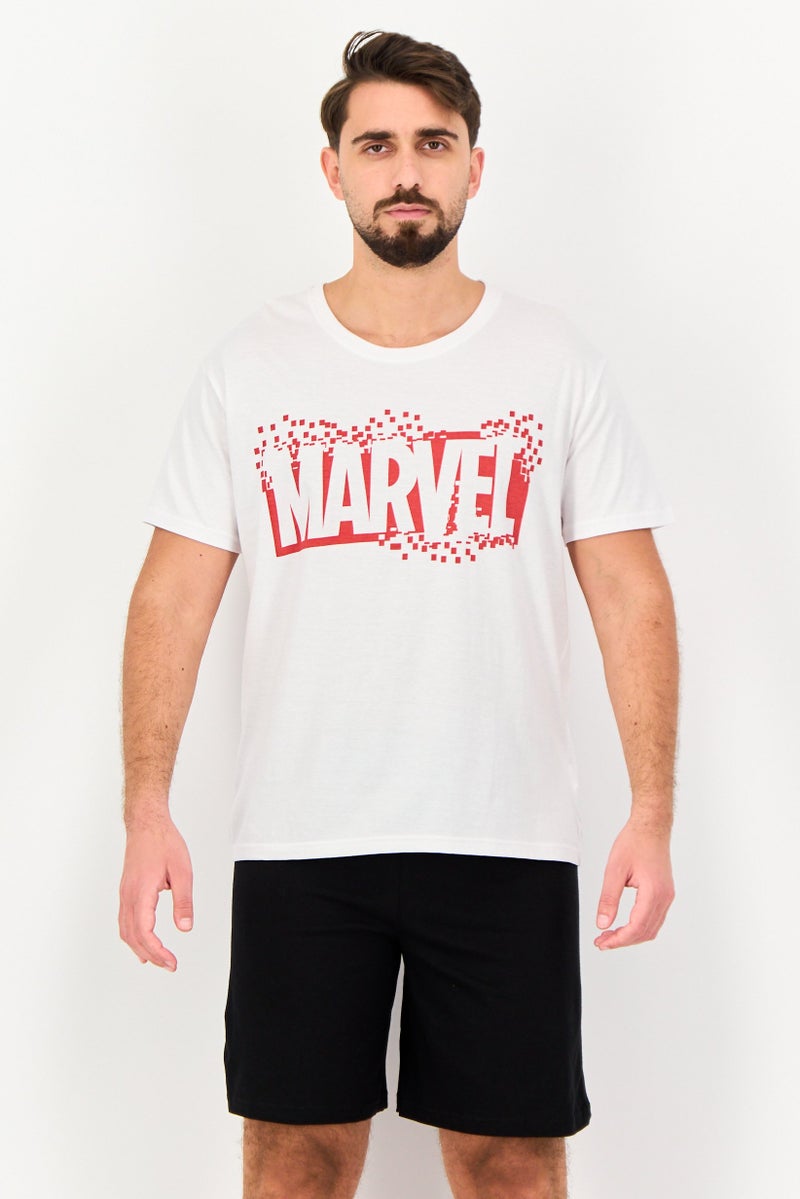 MARVEL Men Brand Logo T-Shirt And Short Sleepwear Set, Multicolor - Image 1
