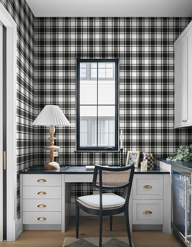 Guvana 17.7"x197" Black and White Peel and Stick Wallpaper Trellis Removable Contact Paper Modren Self-Adhesive Waterproof Wallpaper for Wall Paper Bedroom Shelves Drawer Liner Decorative - Image 5