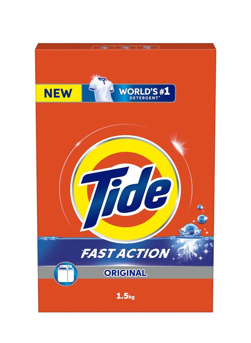 Tide Fast Action Laundry Detergent Powder 1.5kg - Image 1