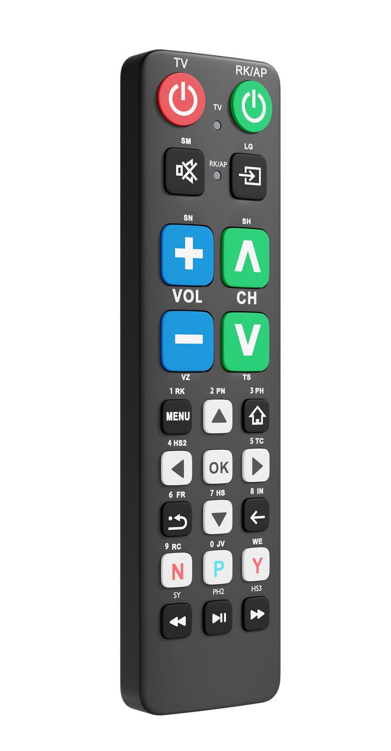 B BraiNice Big Button Universal TV Remote Control for LG, Samsung, Sony, Philips, PANASONIC Smart TV, Easy for The Elderly, Seniors, Elders, Older Adult, No Voice - Image 1