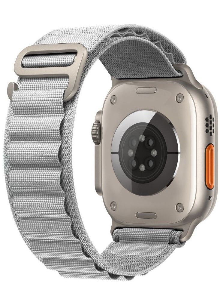 CATANES - Apple Watch Band 49mm 45mm 44mm 42mm Alpine Loop Band Women Men Adjustable with Metal G-Hook Strap for iWatch Ultra Series SE 8/7/6/5/4/3/2/1 Grey - Image 1