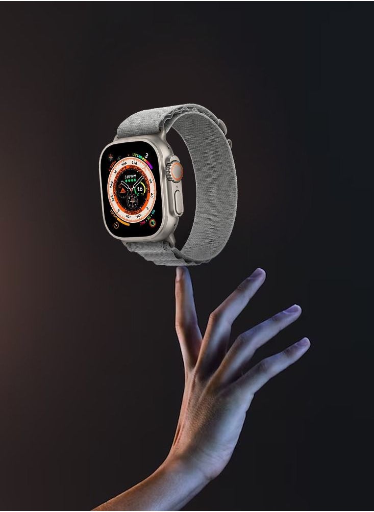 CATANES - Apple Watch Band 49mm 45mm 44mm 42mm Alpine Loop Band Women Men Adjustable with Metal G-Hook Strap for iWatch Ultra Series SE 8/7/6/5/4/3/2/1 Grey - Image 1