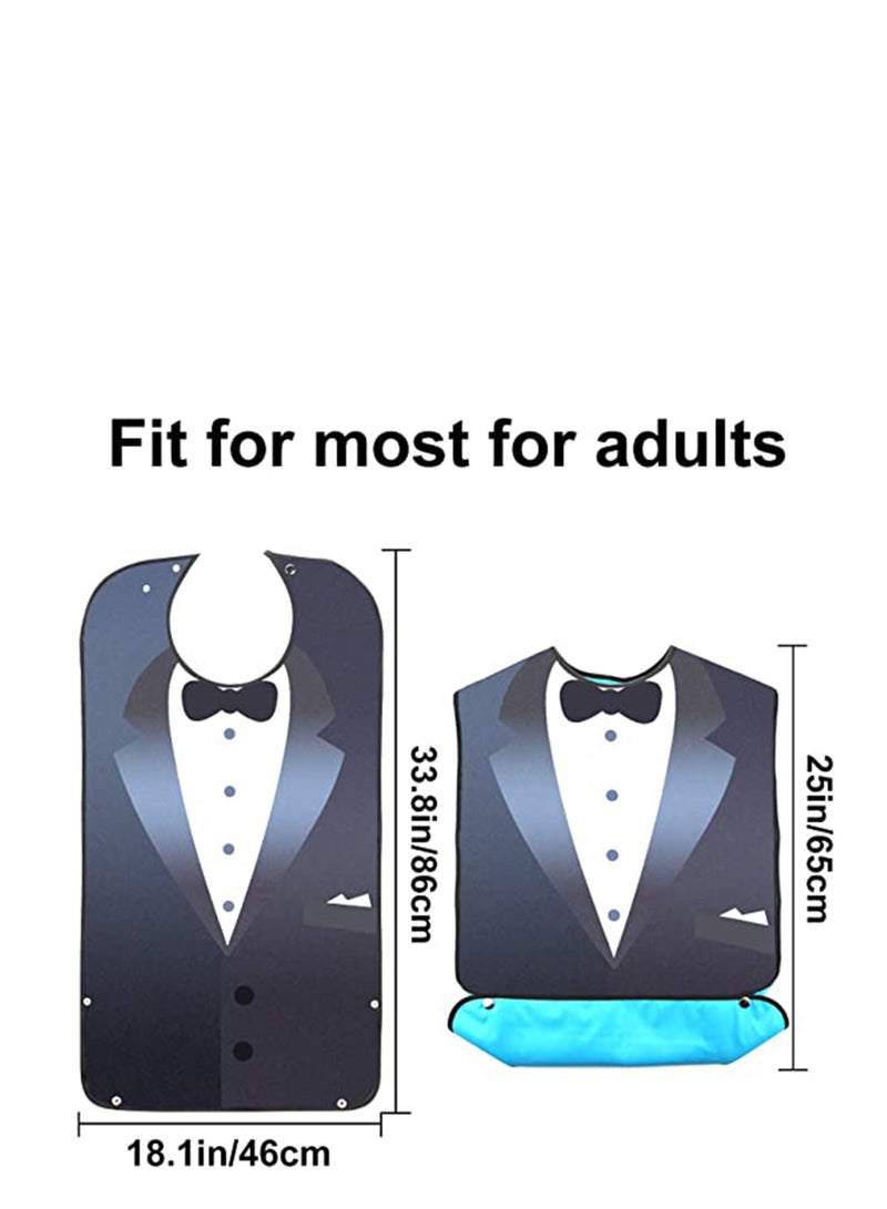 NIBEMINENT Adult Bibs, Waterproof Bandana Elderly Bib, Washable And Reusable Adjustable Protector Bow Tie Design, Suit Bibs for Men & Women Eating- 1 Pcs  - Image 4
