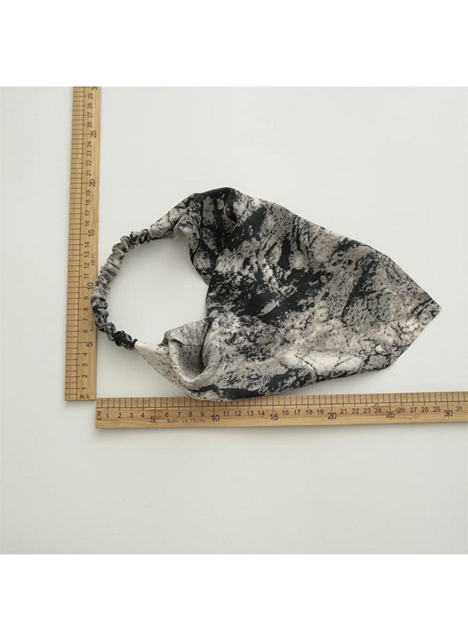 DINPREY - Hair Scarf Headband For Women Elastic Hair Kerchief Boho Large Triangle Bandana Head Scarf Tie Dye Headbands Scarves For Girls (4 Pcs Brown Tie Dye) - Image 1